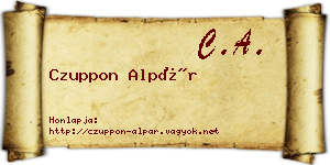 Czuppon Alpár névjegykártya